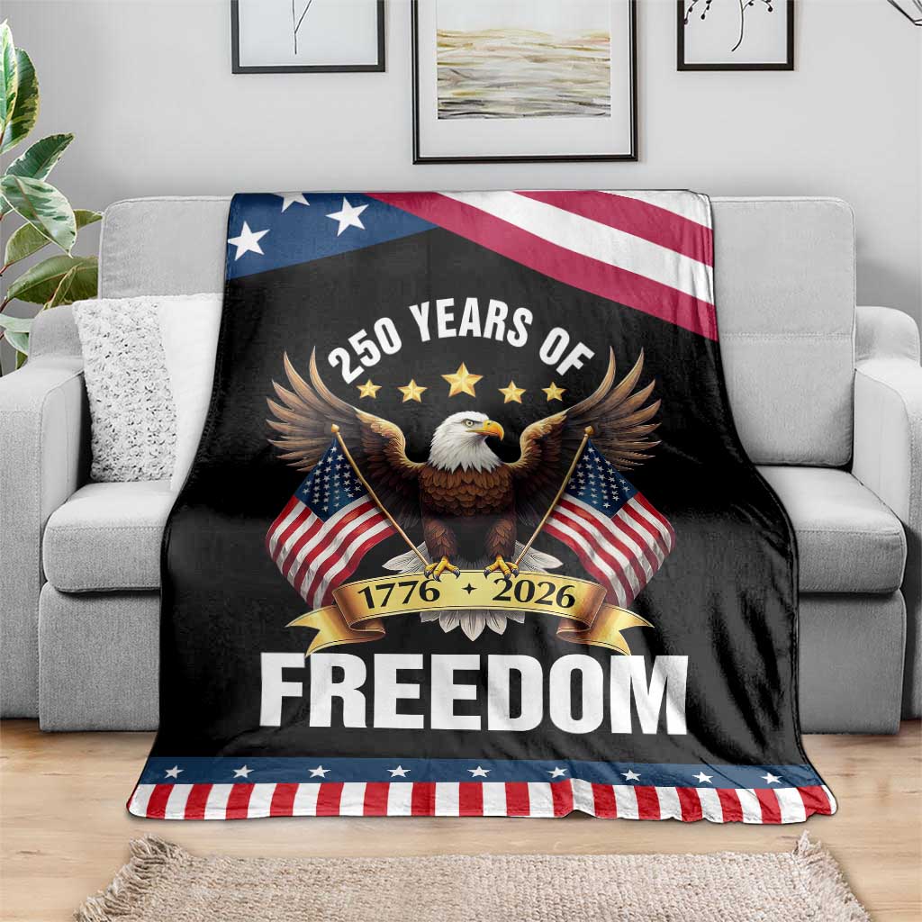 America 250th Anniversary 1776 2026 Patriotic Bald Eagle Throw Blanket 250 Years of Freedom 4th of July Independence Celebration