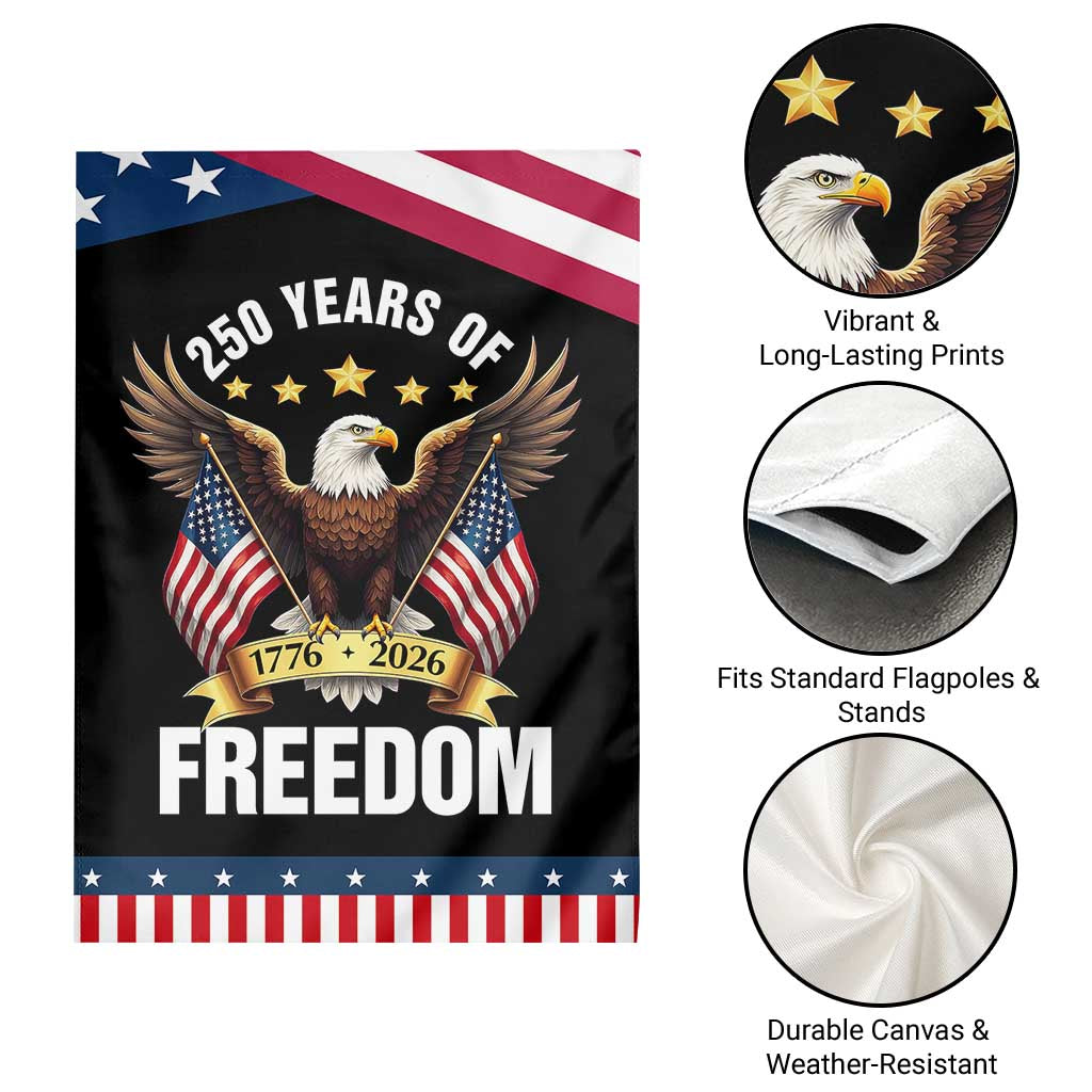 America 250th Anniversary 1776 2026 Patriotic Bald Eagle Garden Flag 250 Years of Freedom 4th of July Independence Celebration