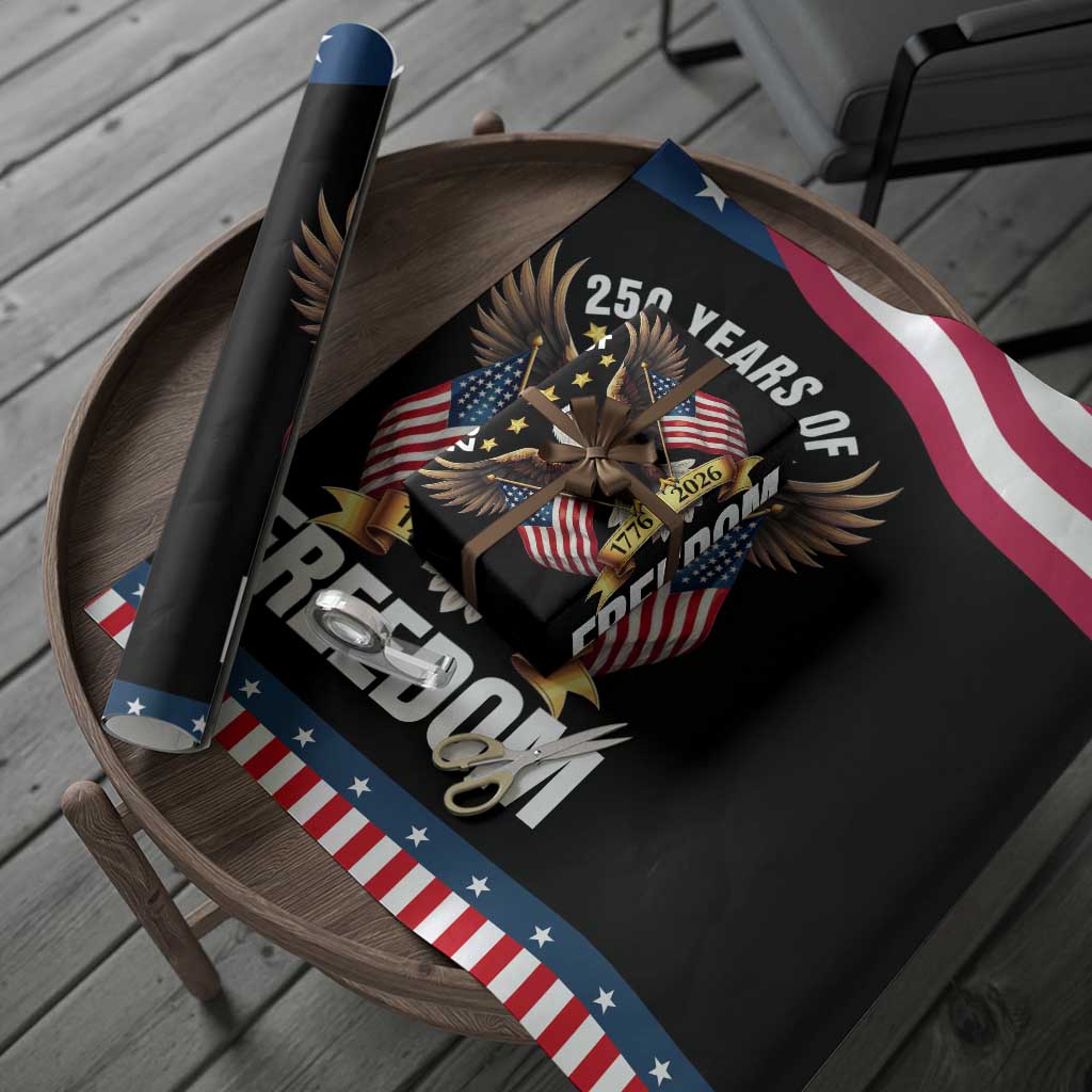 America 250th Anniversary 1776 2026 Patriotic Bald Eagle Wrapping Paper Roll 250 Years of Freedom 4th of July Independence Celebration