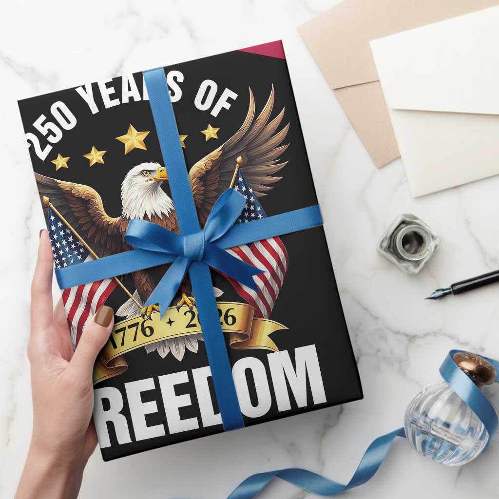 America 250th Anniversary 1776 2026 Patriotic Bald Eagle Wrapping Paper Roll 250 Years of Freedom 4th of July Independence Celebration