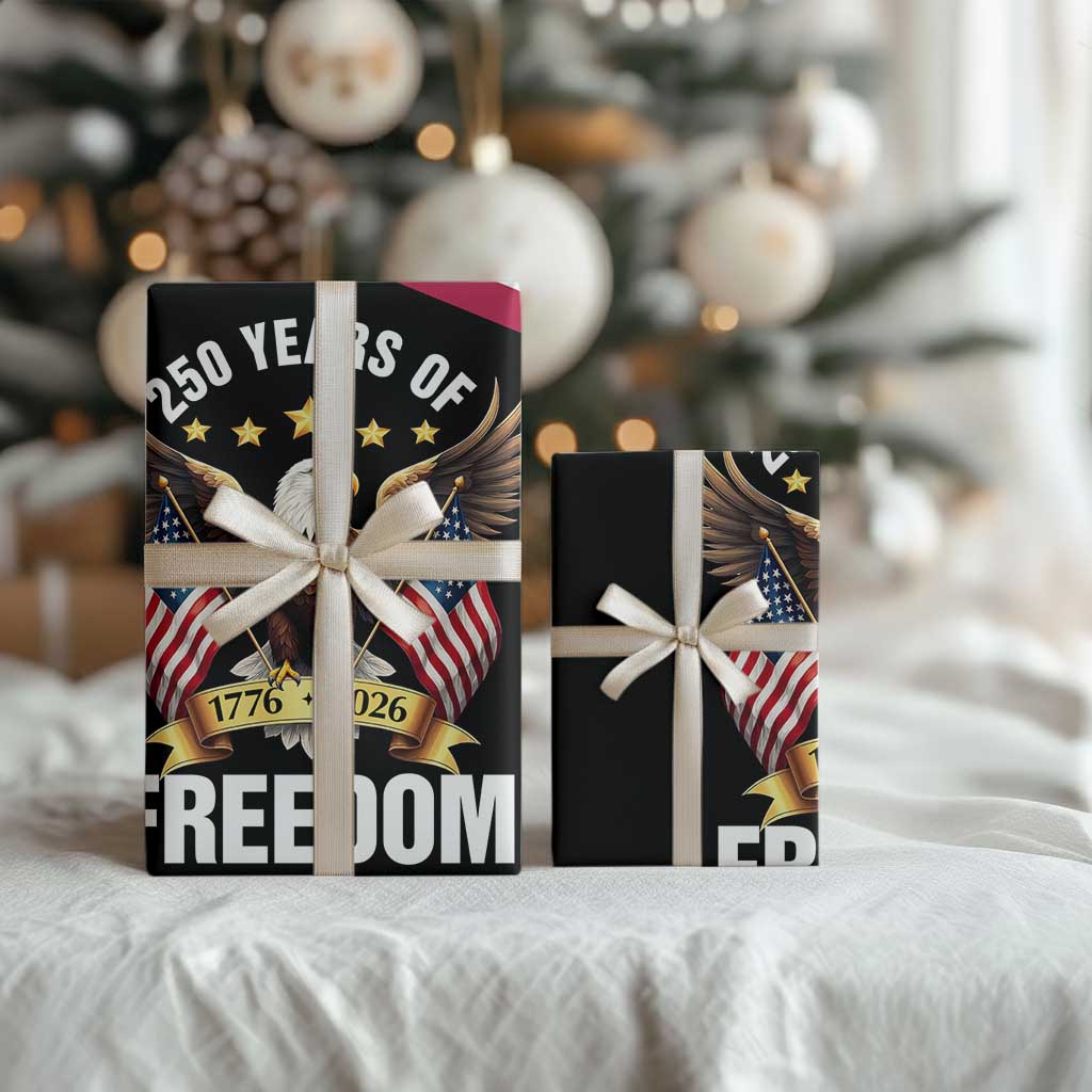 America 250th Anniversary 1776 2026 Patriotic Bald Eagle Wrapping Paper Roll 250 Years of Freedom 4th of July Independence Celebration