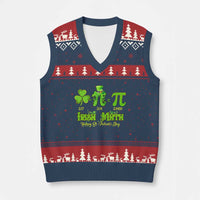 Funny Teacher St Patricks Day V-Neck Knit Sweater Vest Irish Math 3.14 Pi Shamrock Teacher Happy  Day - Wonder Print Shop