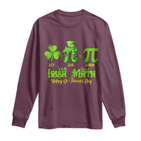 Funny Teacher St Patricks Day Long Sleeve Shirt Irish Math 3.14 Pi Shamrock Teacher Happy  Day