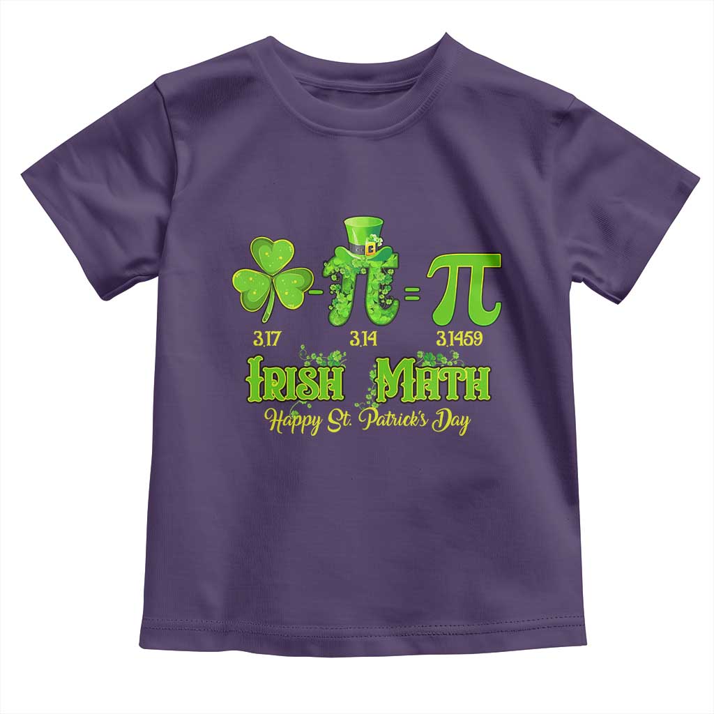 Funny Teacher St Patricks Day Toddler T Shirt Irish Math 3.14 Pi Shamrock Teacher Happy  Day