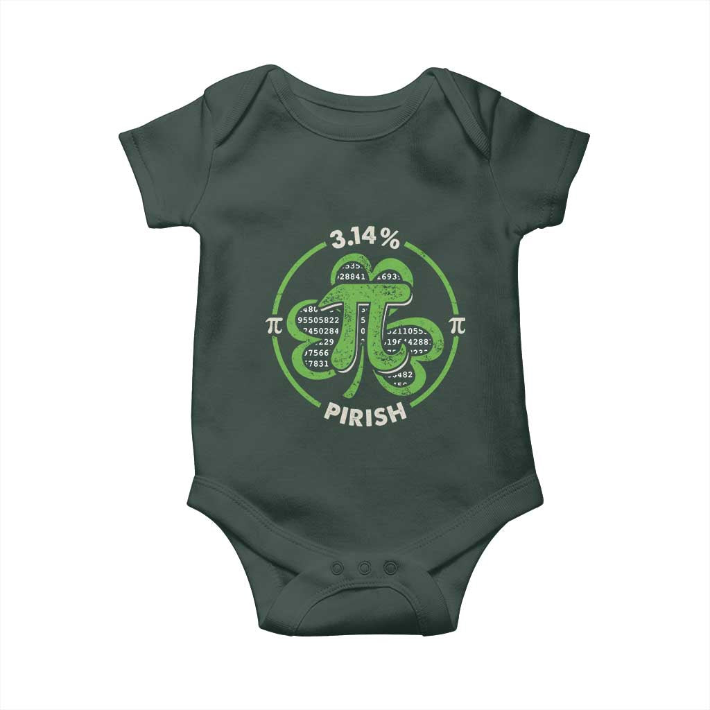 Funny Teacher St Patricks Day Baby Onesie Pi Day 3.14 Irish Funny Pirish Math Number Pi