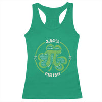 Funny Teacher St Patricks Day Racerback Tank Top Pi Day 3.14 Irish Funny Pirish Math Number Pi