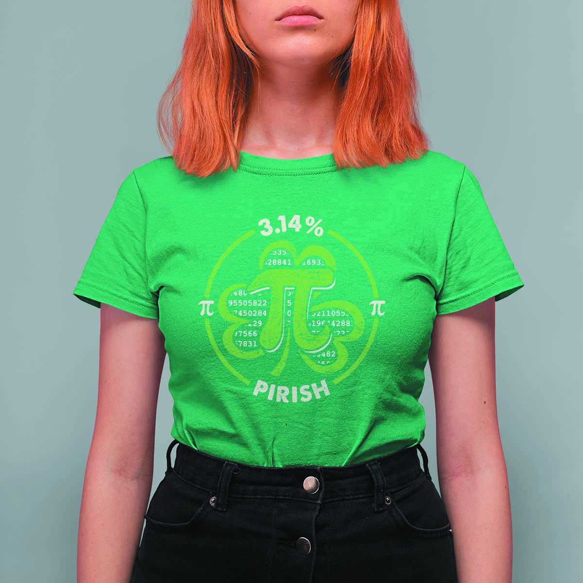 Funny Teacher St Patricks Day T Shirt For Women Pi Day 3.14 Irish Funny Pirish Math Number Pi - Wonder Print Shop