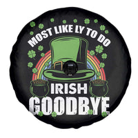 Funny St Patricks Day Drinking Spare Tire Cover Most Likely To Do Irish Goodbye Leprechaun Hat Rainbow