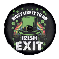 Funny St Patricks Day Drinking Spare Tire Cover Most Likely To Do Irish Exit Leprechaun Hat Rainbow