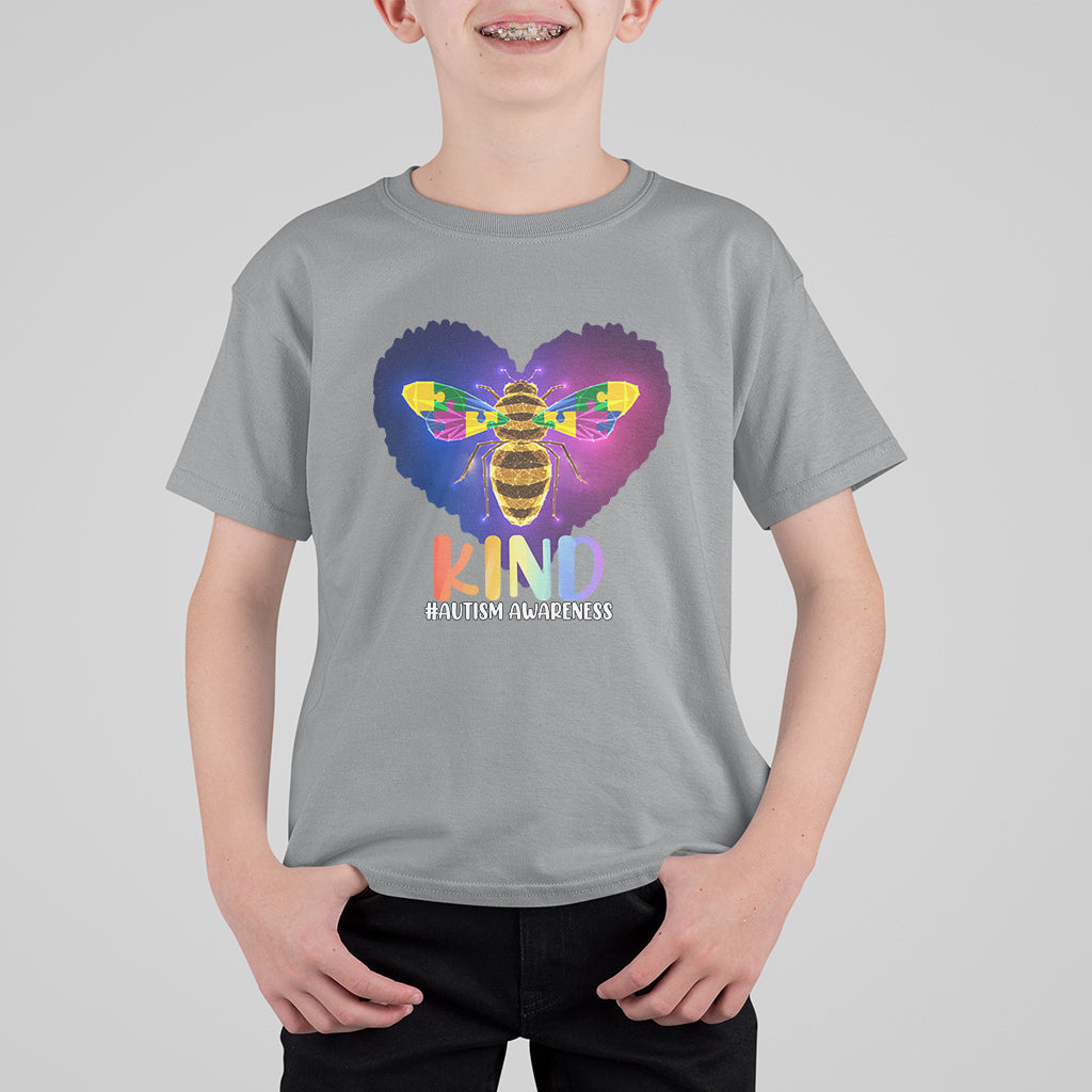 Autism Awareness Be Kind Bee Puzzle Autistic Care Support Kid T-Shirt - Wonder Print Shop