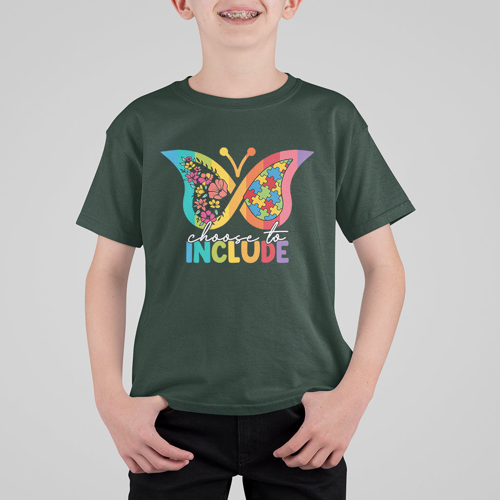 Choose To Include Autism Acceptance Spectrum Neurodiversity Kid T-Shirt - Wonder Print Shop