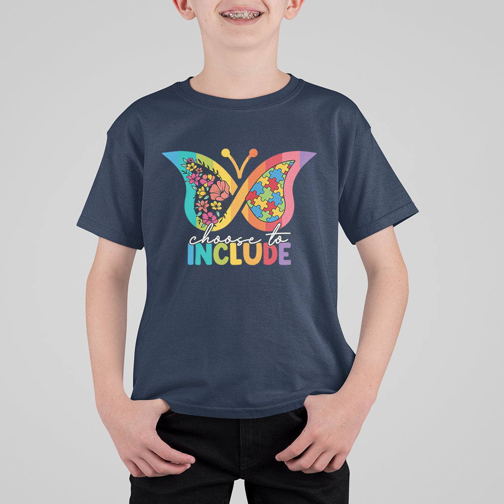 Choose To Include Autism Acceptance Spectrum Neurodiversity Kid T-Shirt - Wonder Print Shop