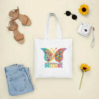 Choose To Include Autism Acceptance Spectrum Neurodiversity SPED Teacher Gift, Autism Awareness Tote Bag, Tote Bag - Wonder Print Shop