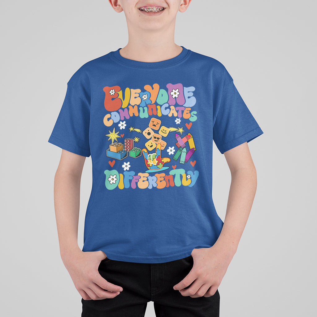 Everyone Communicates Differently Special Education Autism Kid T-Shirt - Wonder Print Shop
