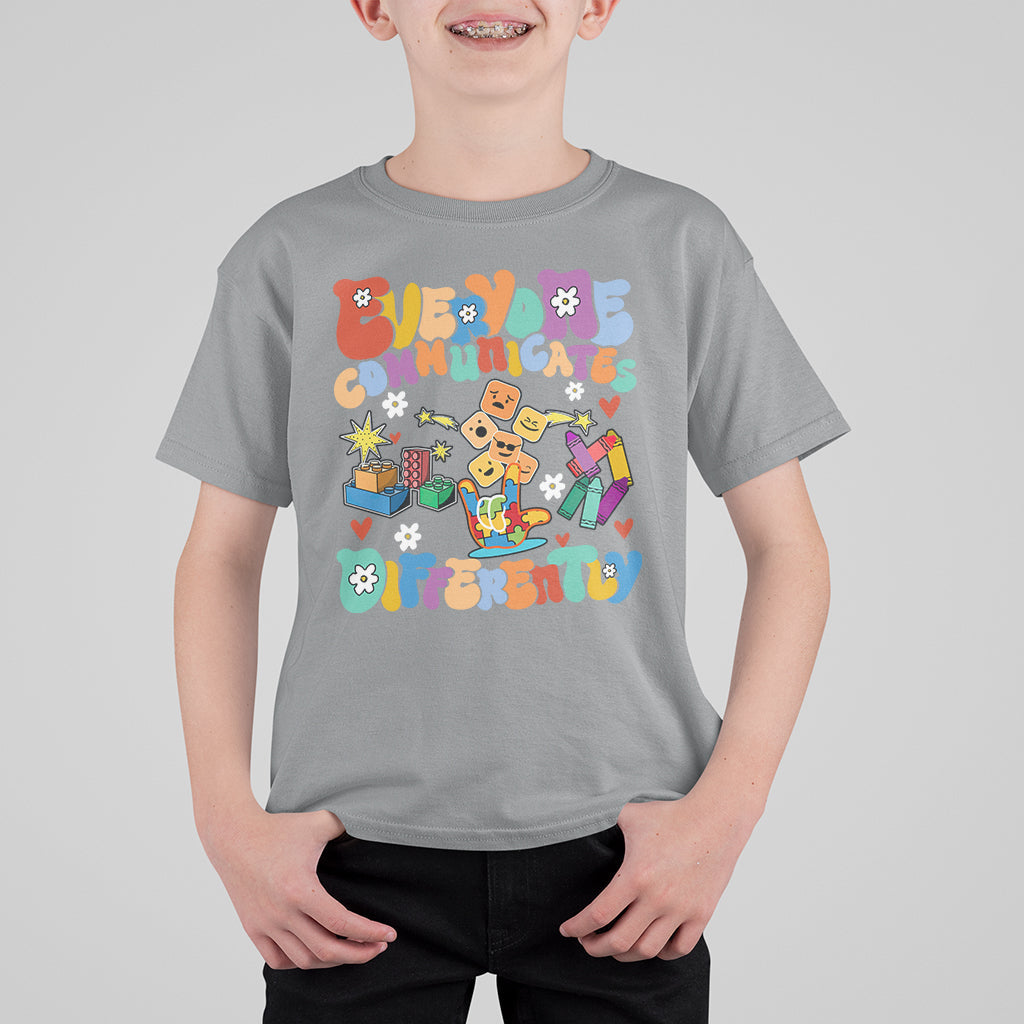 Everyone Communicates Differently Special Education Autism Kid T-Shirt - Wonder Print Shop