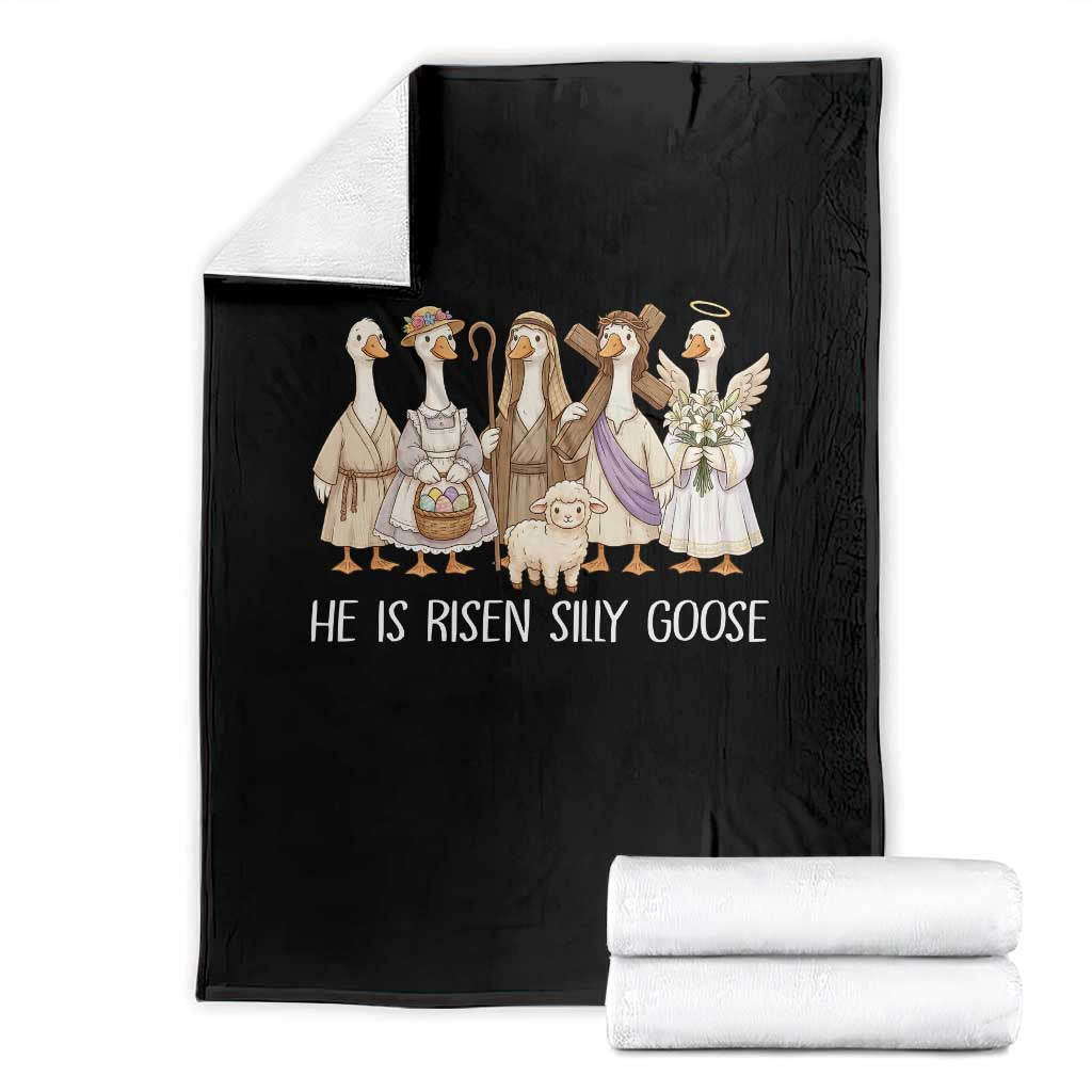Funny Christian Easter He Is Risen Silly Goose Throw Blanket Cute Faith-Based Geese Parody Gift with Jesus