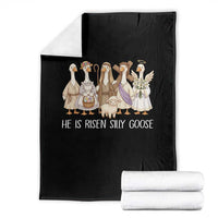 Funny Christian Easter He Is Risen Silly Goose Throw Blanket Cute Faith-Based Geese Parody Gift with Jesus