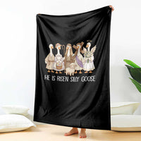 Funny Christian Easter He Is Risen Silly Goose Throw Blanket Cute Faith-Based Geese Parody Gift with Jesus