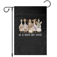 Funny Christian Easter He Is Risen Silly Goose Garden Flag Cute Faith-Based Geese Parody Gift with Jesus
