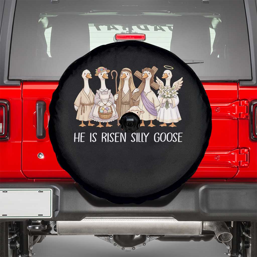 Funny Christian Easter He Is Risen Silly Goose Spare Tire Cover Cute Faith-Based Geese Parody Gift with Jesus