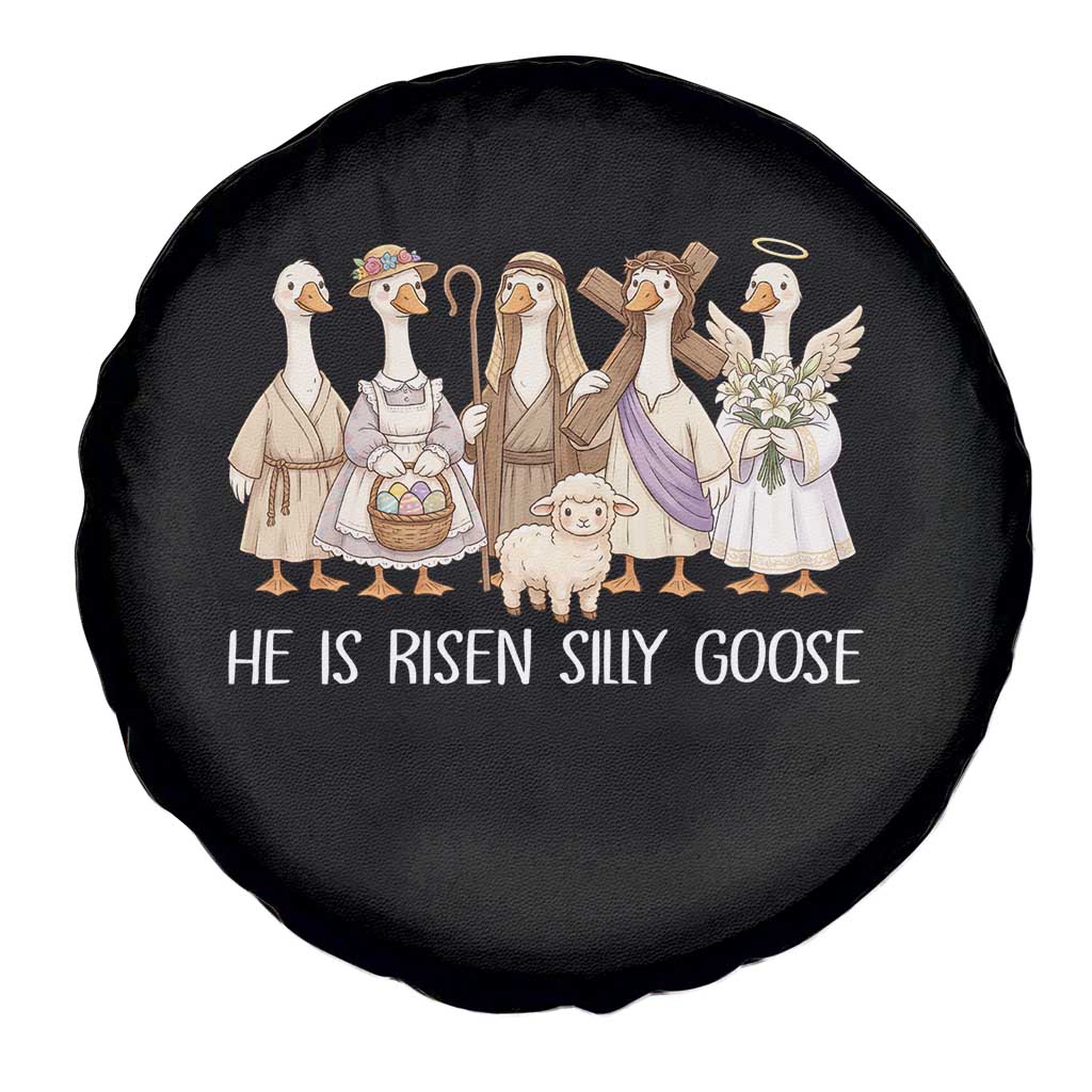 Funny Christian Easter He Is Risen Silly Goose Spare Tire Cover Cute Faith-Based Geese Parody Gift with Jesus