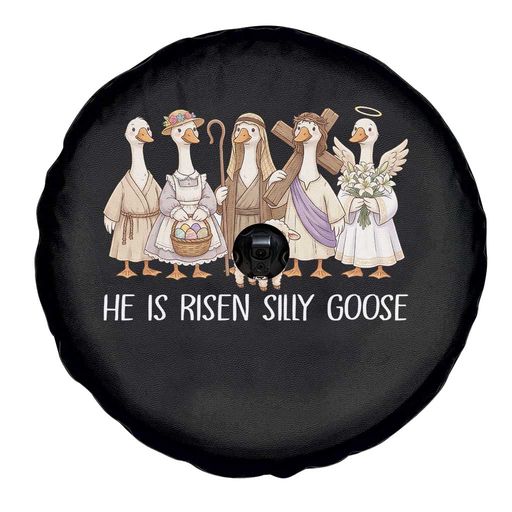 Funny Christian Easter He Is Risen Silly Goose Spare Tire Cover Cute Faith-Based Geese Parody Gift with Jesus