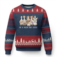 Funny Christian Easter He Is Risen Silly Goose Ugly Christmas Sweater Cute Faith-Based Geese Parody Gift with Jesus