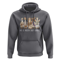 Funny Christian Easter He Is Risen Silly Goose Hoodie Cute Faith-Based Geese Parody Gift with Jesus