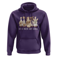 Funny Christian Easter He Is Risen Silly Goose Hoodie Cute Faith-Based Geese Parody Gift with Jesus
