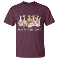 Funny Christian Easter He Is Risen Silly Goose T Shirt Cute Faith-Based Geese Parody Gift with Jesus