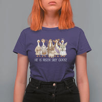 Funny Christian Easter He Is Risen Silly Goose T Shirt For Women Cute Faith-Based Geese Parody Gift with Jesus