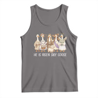 Funny Christian Easter He Is Risen Silly Goose Tank Top Cute Faith-Based Geese Parody Gift with Jesus