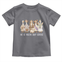 Funny Christian Easter He Is Risen Silly Goose Toddler T Shirt Cute Faith-Based Geese Parody Gift with Jesus