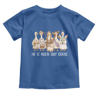 Funny Christian Easter He Is Risen Silly Goose Toddler T Shirt Cute Faith-Based Geese Parody Gift with Jesus