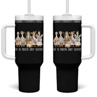 Funny Christian Easter He Is Risen Silly Goose Tumbler With Handle Cute Faith-Based Geese Parody Gift with Jesus