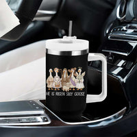 Funny Christian Easter He Is Risen Silly Goose Tumbler With Handle Cute Faith-Based Geese Parody Gift with Jesus