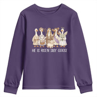 Funny Christian Easter He Is Risen Silly Goose Youth Sweatshirt Cute Faith-Based Geese Parody Gift with Jesus
