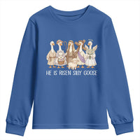 Funny Christian Easter He Is Risen Silly Goose Youth Sweatshirt Cute Faith-Based Geese Parody Gift with Jesus