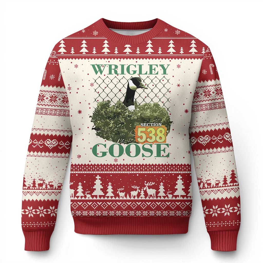 Funny Wrigley Goose Ugly Christmas Sweater Section 538 Chicago - Wonder Print Shop