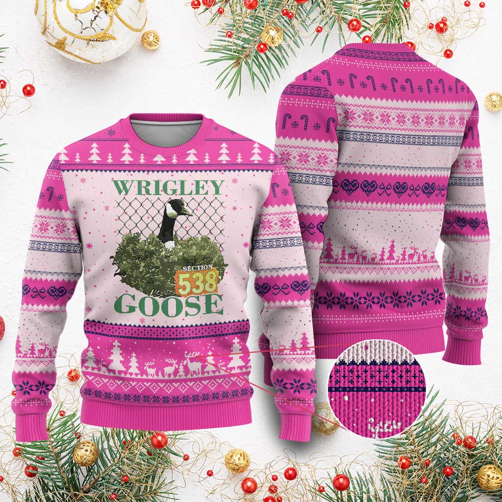 Funny Wrigley Goose Ugly Christmas Sweater Section 538 Chicago - Wonder Print Shop