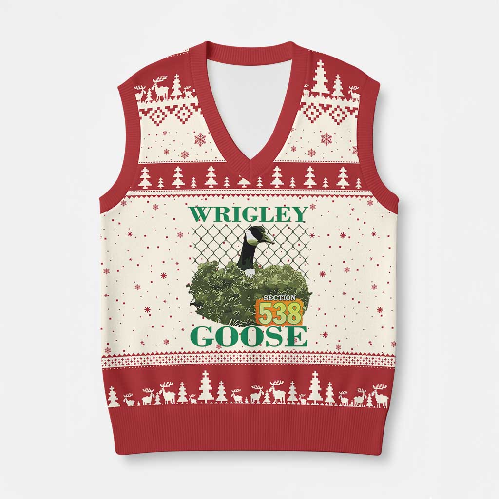 Funny Wrigley Goose V-Neck Knit Sweater Vest Section 538 Chicago - Wonder Print Shop