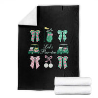 Lets Par-tee Coquette Golf Bows Throw Blanket Preppy Pink and Green Golf Cart n Bag Golfing Lover Club