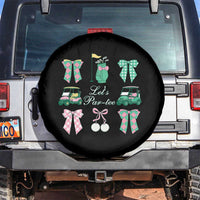 Lets Par-tee Coquette Golf Bows Spare Tire Cover Preppy Pink and Green Golf Cart n Bag Golfing Lover Club