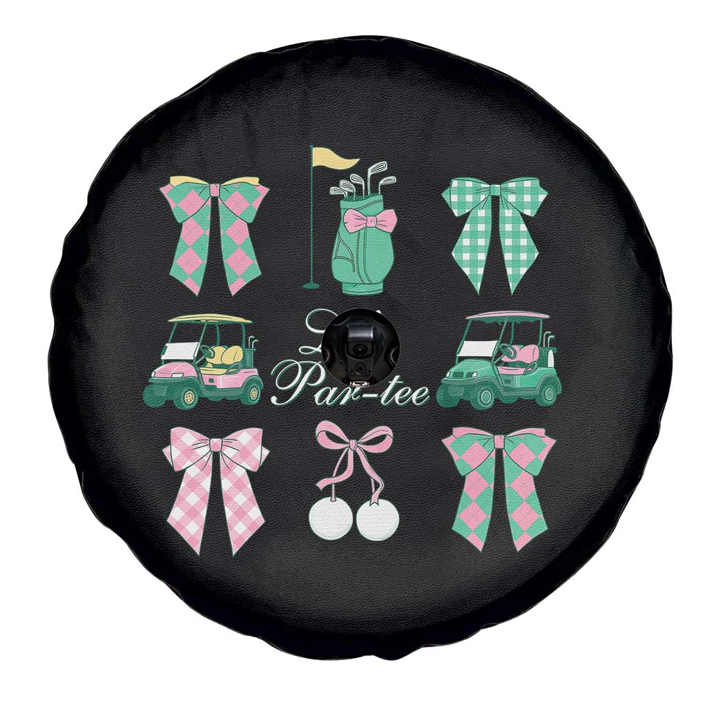 Lets Par-tee Coquette Golf Bows Spare Tire Cover Preppy Pink and Green Golf Cart n Bag Golfing Lover Club