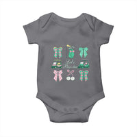 Lets Par-tee Coquette Golf Bows Baby Onesie Preppy Pink and Green Golf Cart n Bag Golfing Lover Club