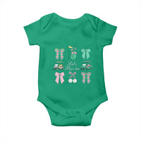 Lets Par-tee Coquette Golf Bows Baby Onesie Preppy Pink and Green Golf Cart n Bag Golfing Lover Club