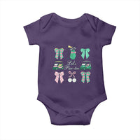 Lets Par-tee Coquette Golf Bows Baby Onesie Preppy Pink and Green Golf Cart n Bag Golfing Lover Club