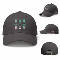 Lets Par-tee Coquette Golf Bows Baseball Cap Preppy Pink and Green Golf Cart n Bag Golfing Lover Club