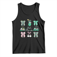 Lets Par-tee Coquette Golf Bows Tank Top Preppy Pink and Green Golf Cart n Bag Golfing Lover Club