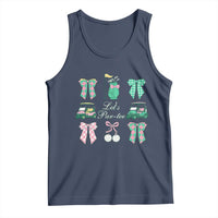 Lets Par-tee Coquette Golf Bows Tank Top Preppy Pink and Green Golf Cart n Bag Golfing Lover Club